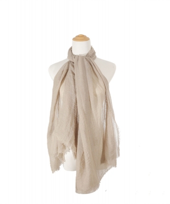 Classic Gauze Fashion Scarf SF300093 LIGHT KHAKI